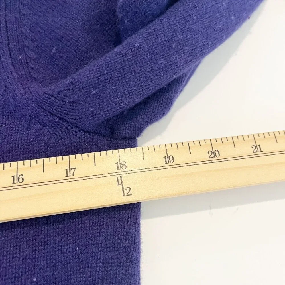 TSE Purple Cashmere Pullover Sweater Foldover Collar Shawl - Size Medium‎